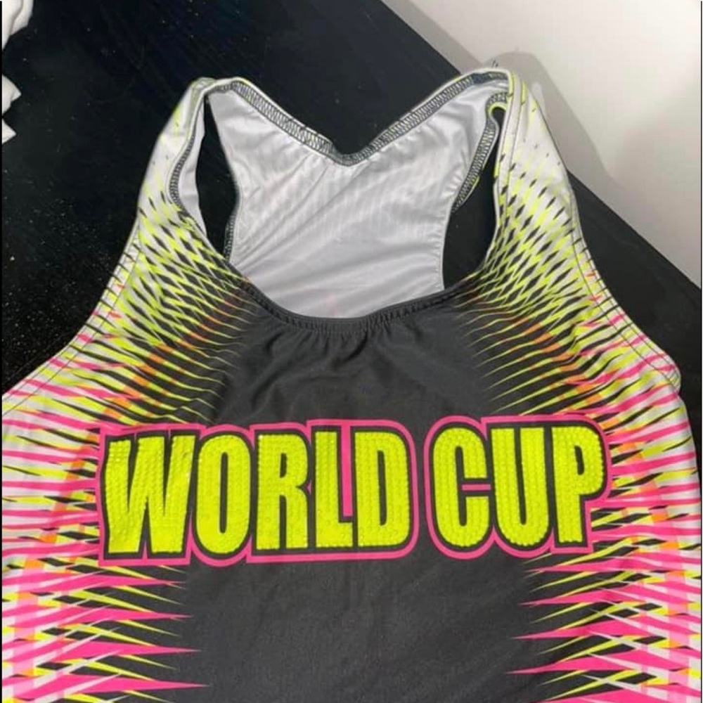 World Cup Grey and Neon Tank Top